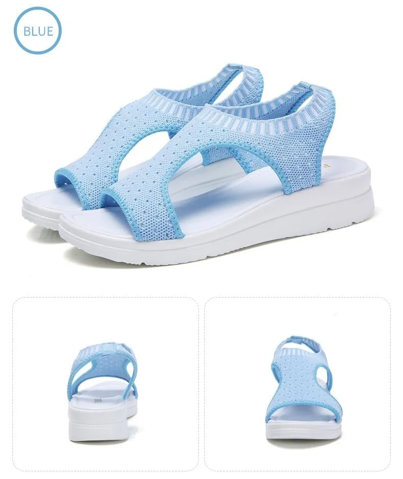 Women Sandals New Female Shoes Summer Wedge Comfortable Sandals Ladies Slip on Flat comfortable us