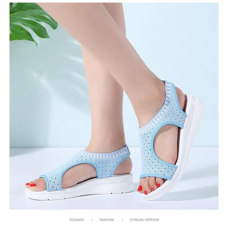 Women Sandals New Female Shoes Summer Wedge Comfortable Sandals Ladies Slip on Flat comfortable us