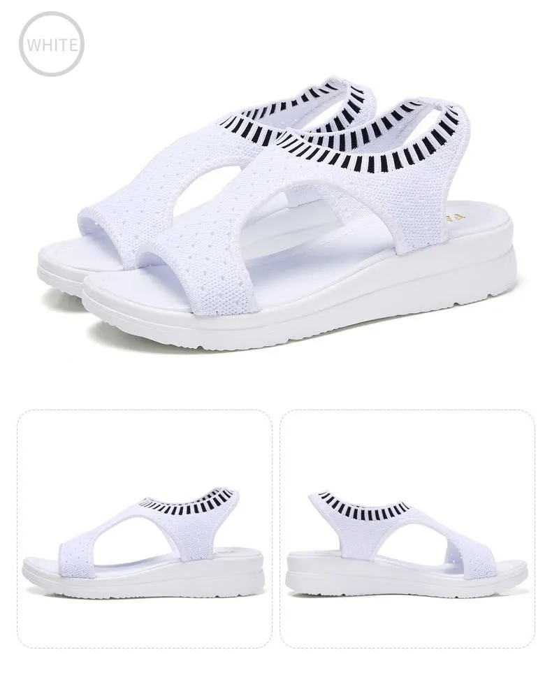 Women Sandals New Female Shoes Summer Wedge Comfortable Sandals Ladies Slip on Flat comfortable us