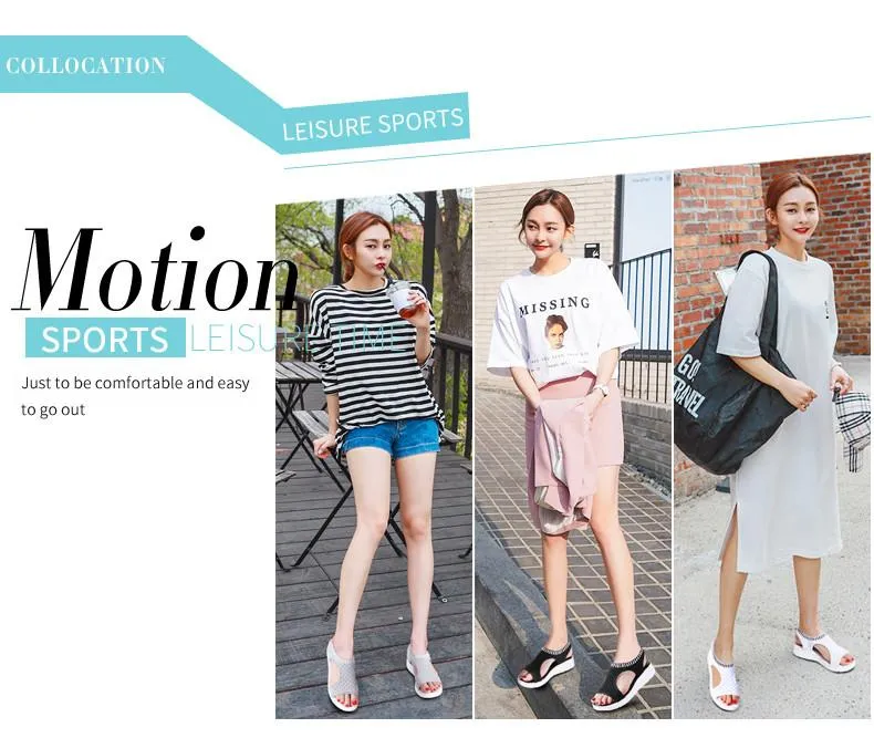 Women Sandals New Female Shoes Summer Wedge Comfortable Sandals Ladies Slip on Flat comfortable us