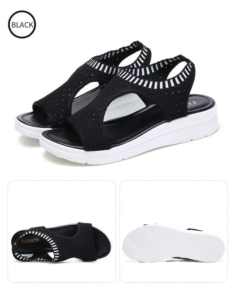 Women Sandals New Female Shoes Summer Wedge Comfortable Sandals Ladies Slip on Flat comfortable us