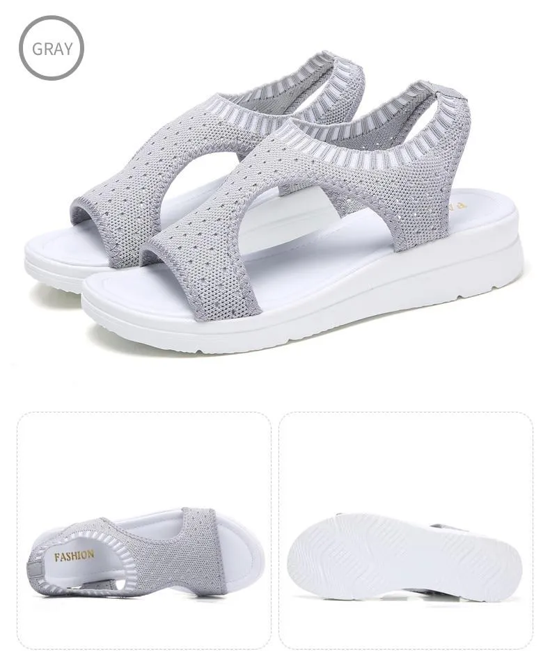 Women Sandals New Female Shoes Summer Wedge Comfortable Sandals Ladies Slip on Flat comfortable us