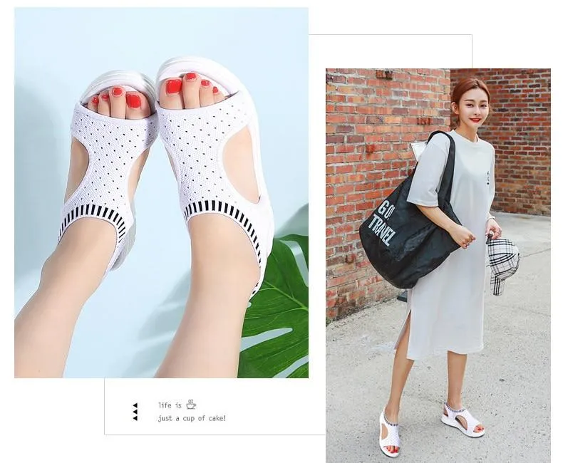 Women Sandals New Female Shoes Summer Wedge Comfortable Sandals Ladies Slip on Flat comfortable us