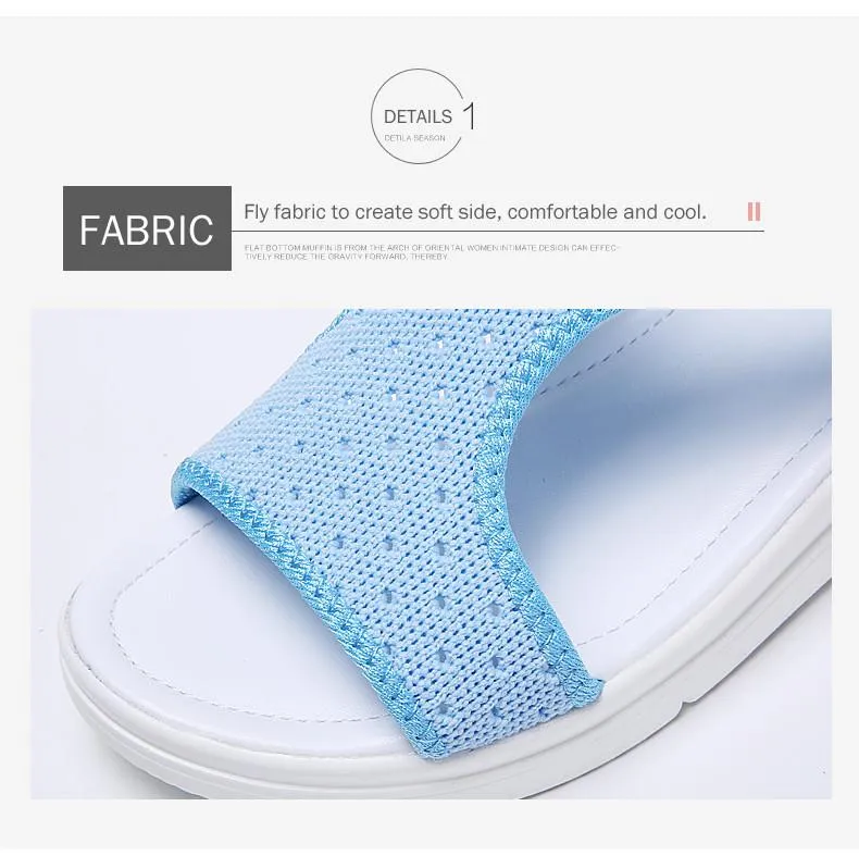 Women Sandals New Female Shoes Summer Wedge Comfortable Sandals Ladies Slip on Flat comfortable us
