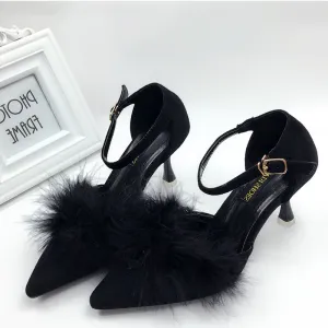 Women Strap Fur Sandle