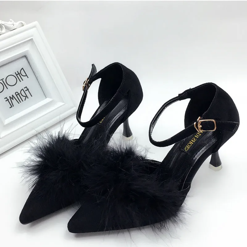 Women Strap Fur Sandle