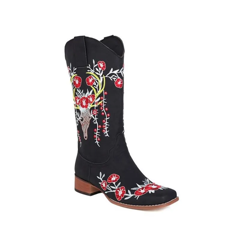 Women's Country Cowgirl Boots Embroidered Western Boots