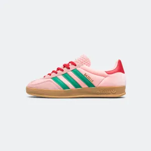 Womens Gazelle Indoor - Court Green/Glow Pink-Gum