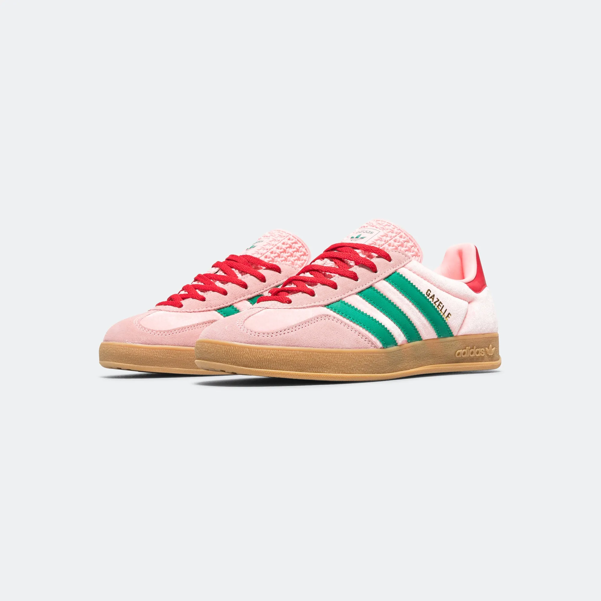 Womens Gazelle Indoor - Court Green/Glow Pink-Gum