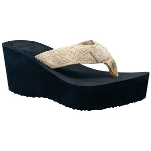 Women's Wedge Platform Sandals EVA Soft Light-Weight Sole Flip Flop Thong Camel