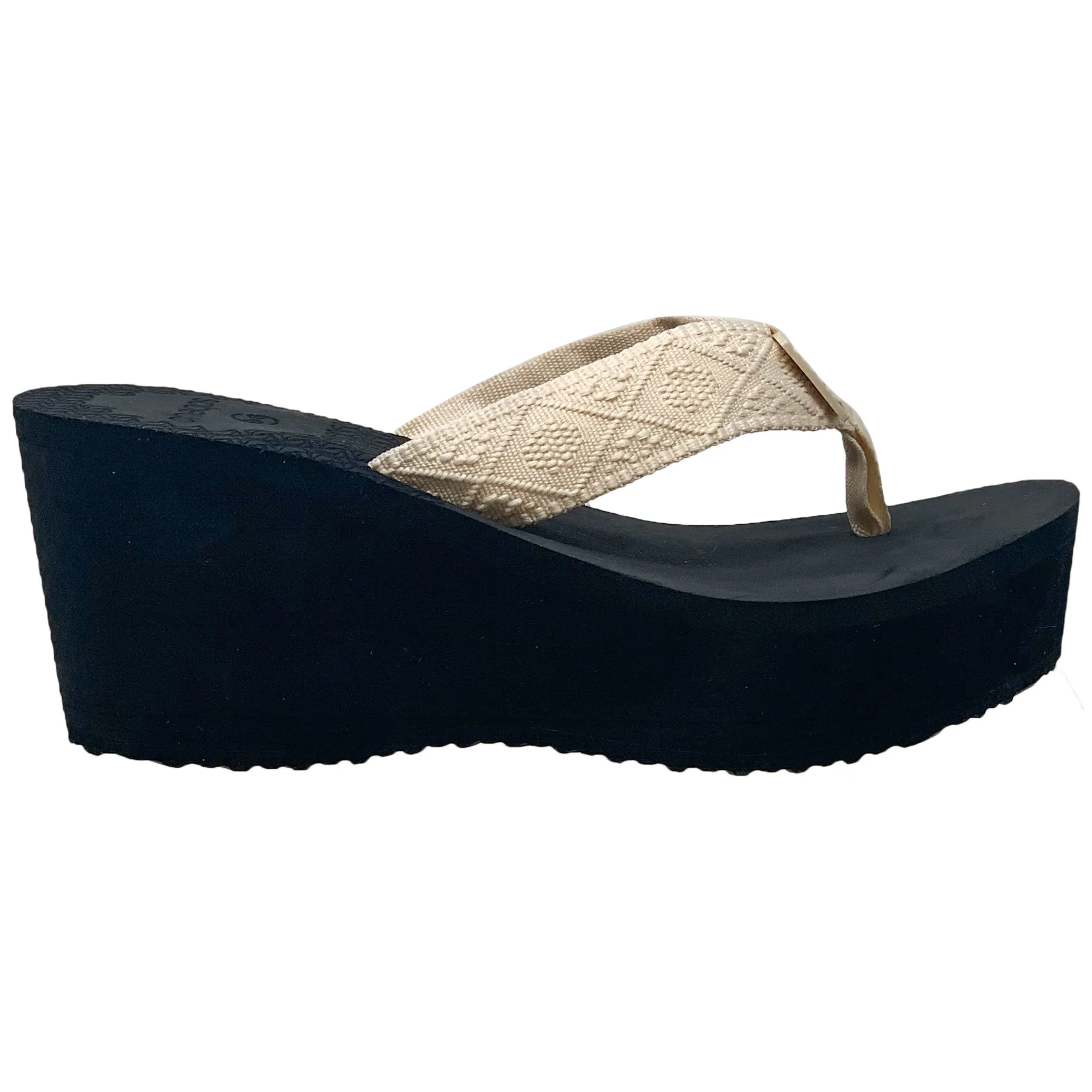 Women's Wedge Platform Sandals EVA Soft Light-Weight Sole Flip Flop Thong Camel