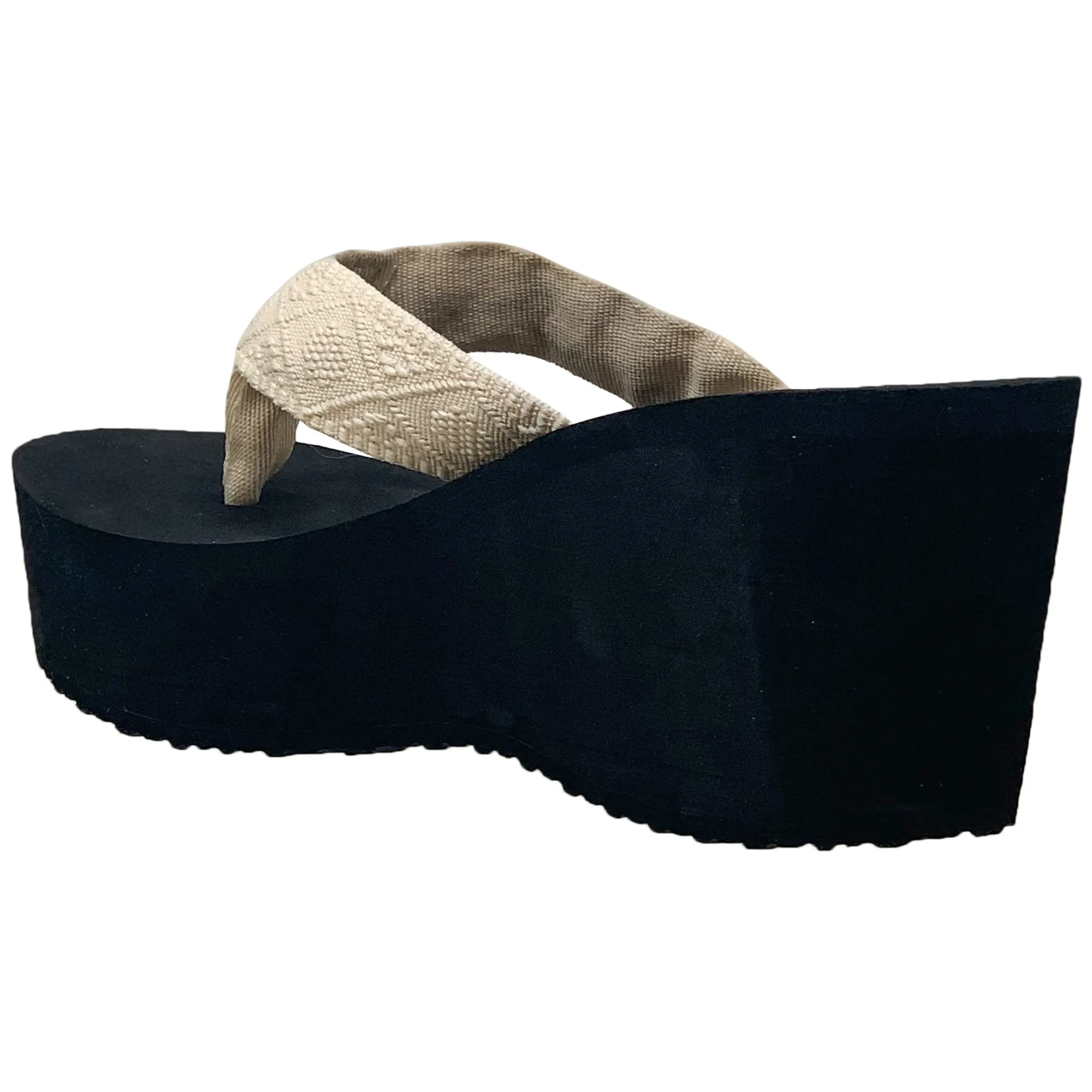 Women's Wedge Platform Sandals EVA Soft Light-Weight Sole Flip Flop Thong Camel