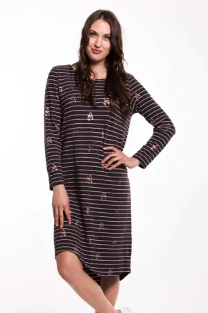Zafina Melody Dress - Charcoal